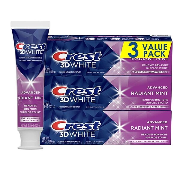 Отбеливающая зубная паста Crest 3D White. Оригинал