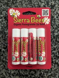 Набор натуральных бальзамов для губ Sierra Bees Гранат , 4 шт в упаковке