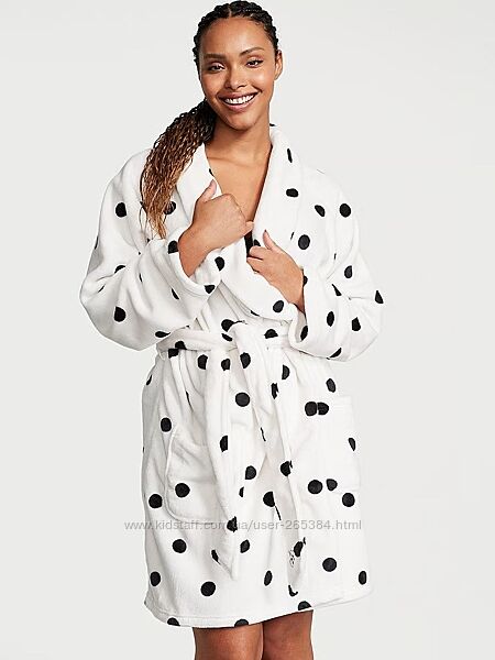 Жіночий плюшевий халат Вікторія Сікрет Victorias Secret Short Cozy Robe