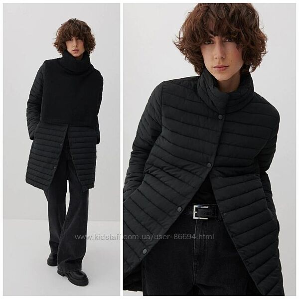 Новое стильное стеганое пальто пуховик от reserved в размере 38-M 