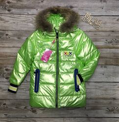 Зимова куртка для дівчаток, яскрава тепла куртка дитяжа. Фірма  Reimo
