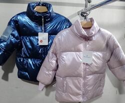 Зимова куртка для дівчат, стильна дитяча  куртка, колір синій та розовий