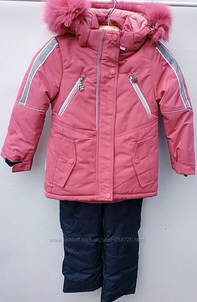 Дитячі роздільні комбінезони, куртка та напівкомбінезон для дівчаток, термо